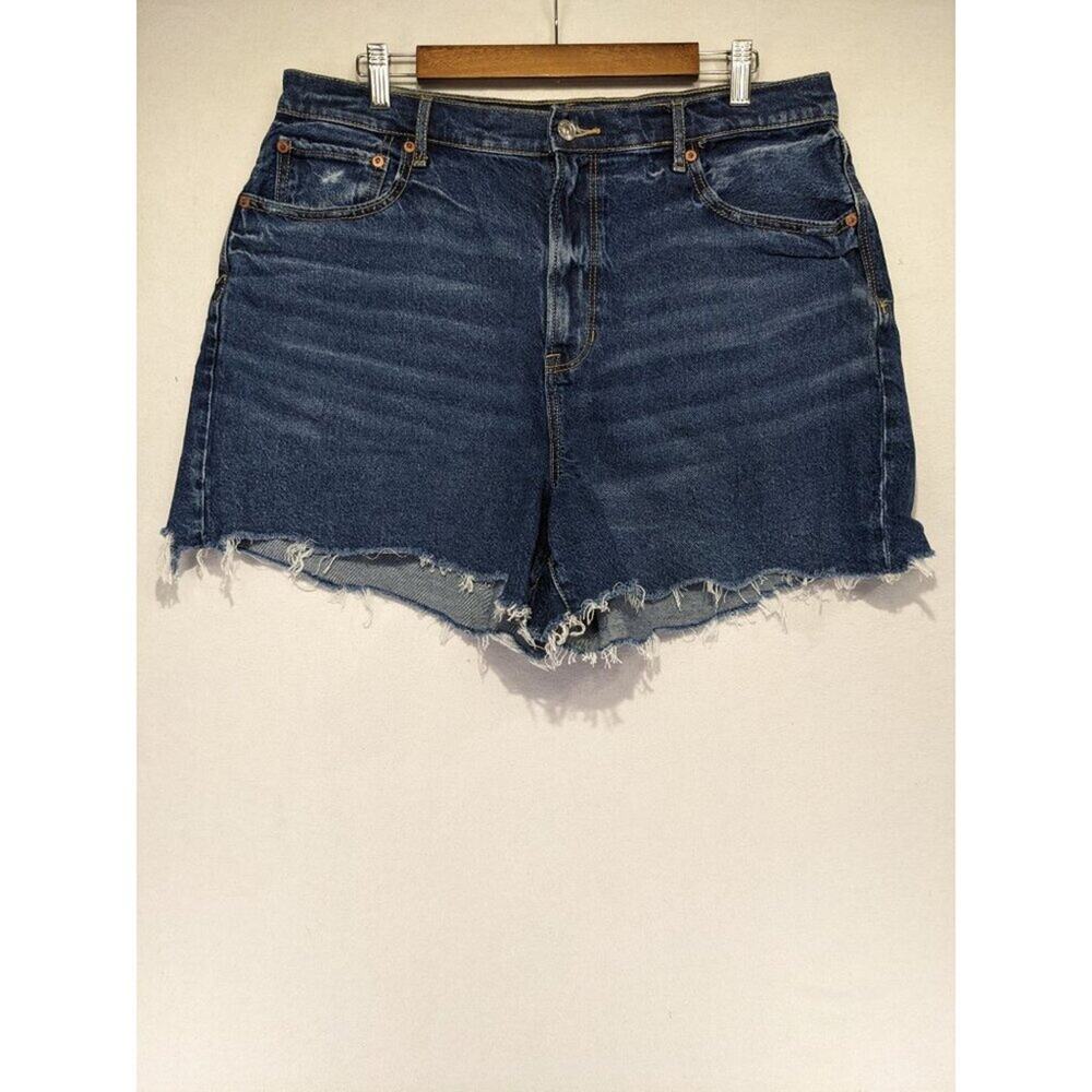 American Eagle Jean Shorts Women's Size 16 Blue Denim Highest Rise 90s Boyfriend
